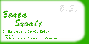beata savolt business card