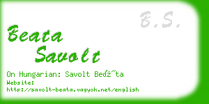 beata savolt business card